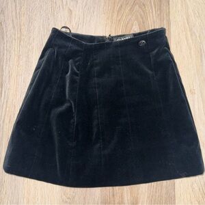 Chanel Black Velvet Mini Skirt - Size 2